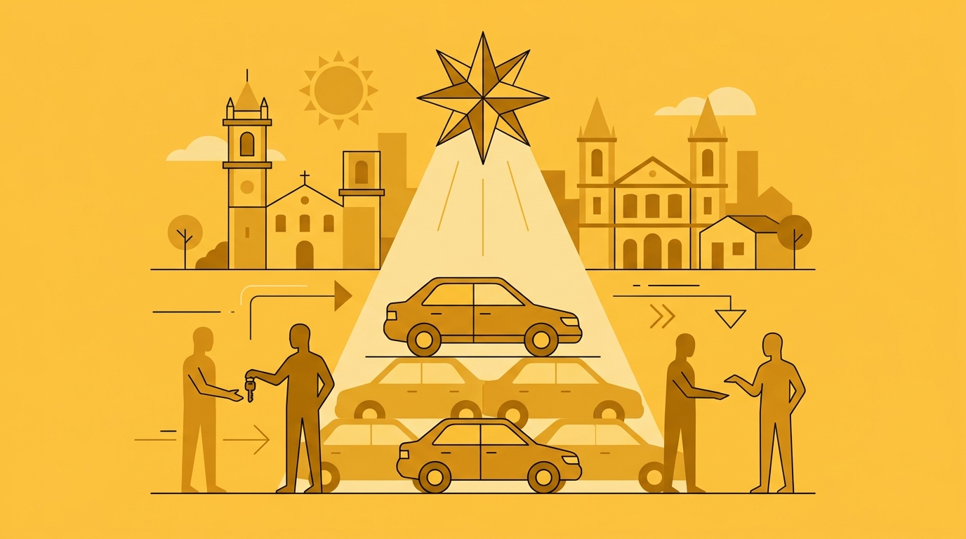 Prestação de serviço de locação de veículos automotores.